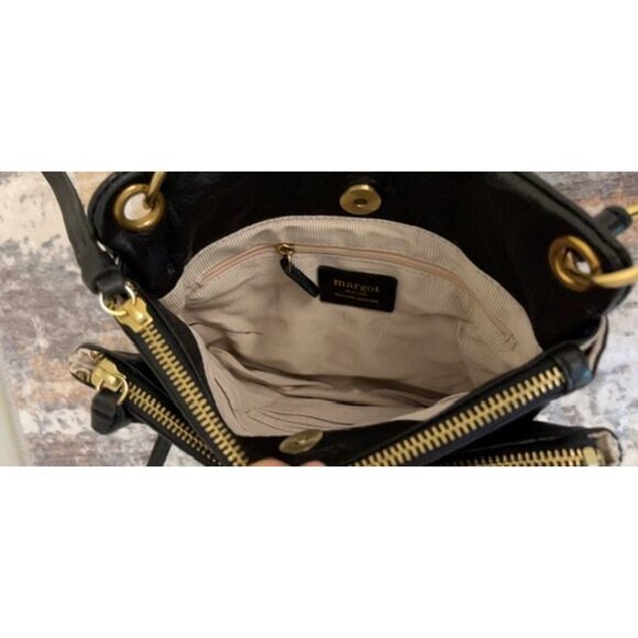 Margot double zipper black leather crossbody - Picture 10 of 10